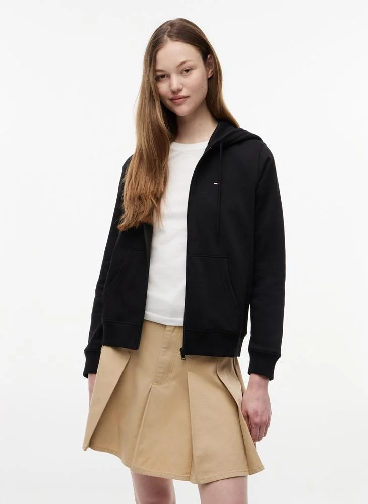 Tommy Jeans Zip-Thru Brushed Fleece Drawstring Hoody