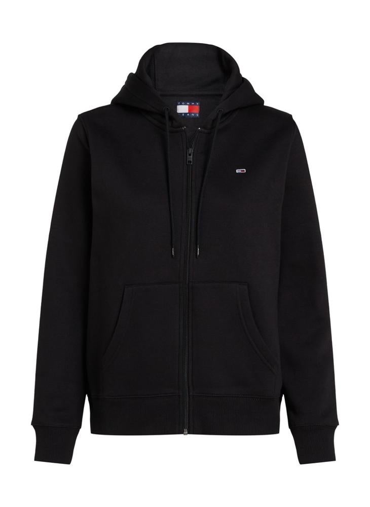 TOMMY JEANS Zip-Thru Brushed Fleece Drawstring Hoody - Image 5