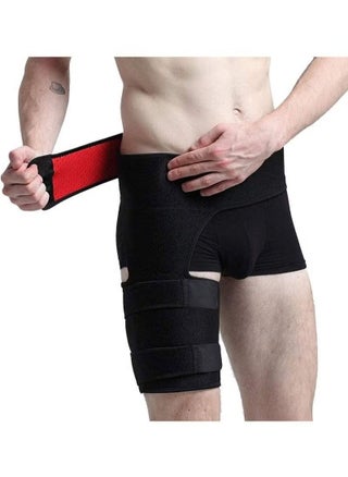 Men's and Women's Adjustable Hip Groin Stabilizer and Hip Brace for Sciatica Relief, Thigh Compression Support Wrap for Hip Pain, Quad Hamstring Joint Recovery (Lined Red) - pzsku/Z538A924D718888438543Z/45/_/1716207771/944a33f2-b653-4e28-93f5-eb133e35e410