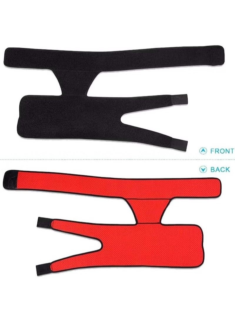 Men's and Women's Adjustable Hip Groin Stabilizer and Hip Brace for Sciatica Relief, Thigh Compression Support Wrap for Hip Pain, Quad Hamstring Joint Recovery (Lined Red)