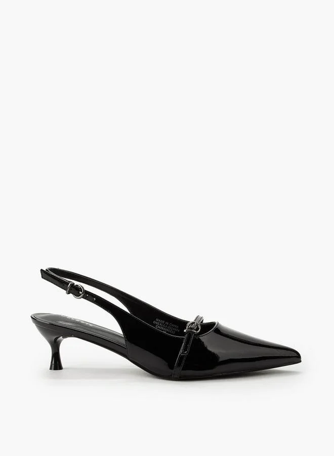 Celeste BLACK Women Kitten Heel Pointed Toe Shoes for Women | Best Price UAE
