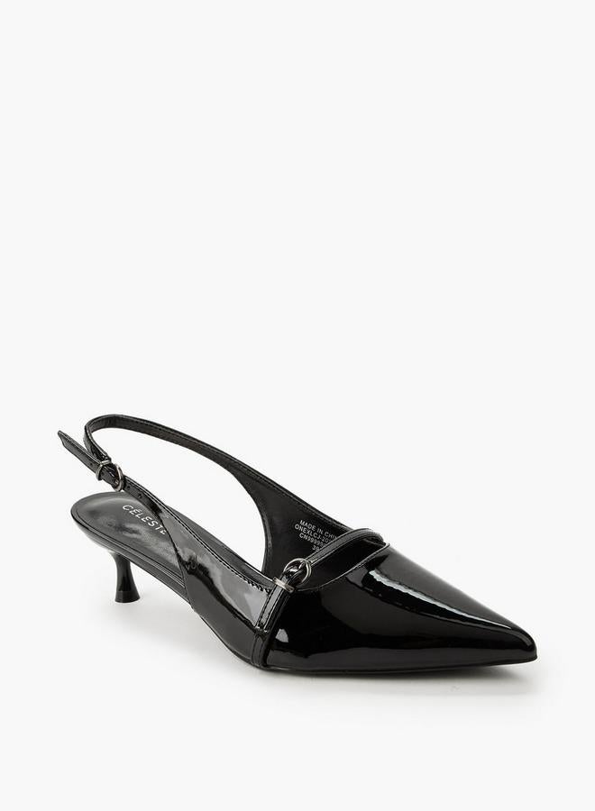 Celeste Women Kitten Heel Pointed Toe Shoes - Image 2