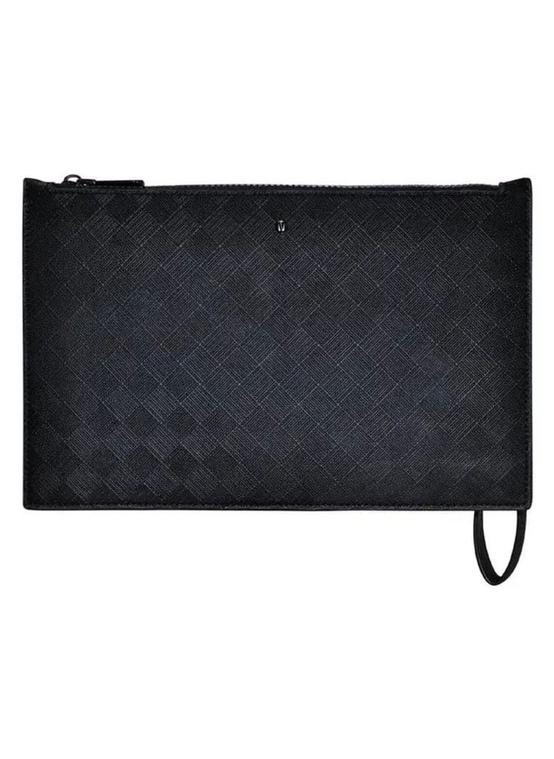 LEVELO - Elysian Leather Sleeve Bag / Special Feature Sided Wrist Strap Holder / Design Leather Finish / Polyester Interior Finish 150D - Black - Image 1