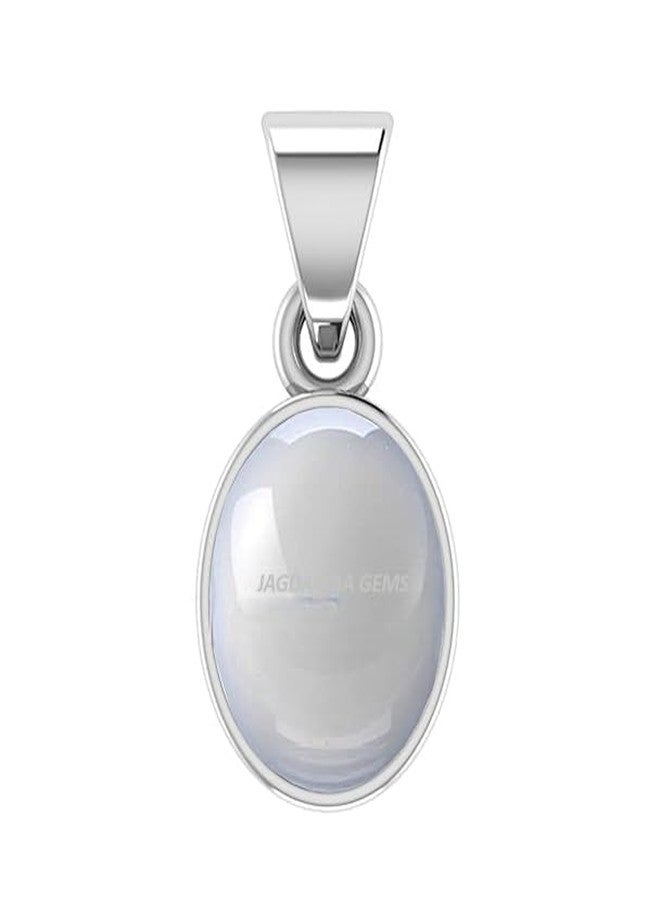 Kirti Sales 14.25 Ratti Chandramani Stone Precious Pendant Silver Plated Moonstone Crystal Stone Pendant for Unisex - Image 1