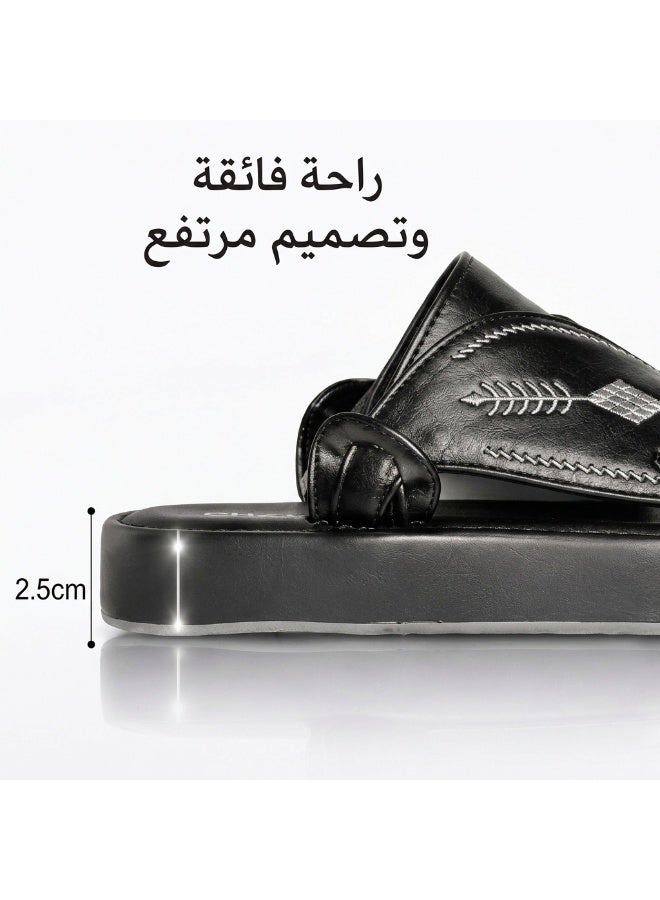 حذاء شباب جلدي انزلاق نعل سميك 2.5 سم مضاد للانزلاق مناسبة للمنزل والاستخدام اليومي علامة CHXFLY - Image 5