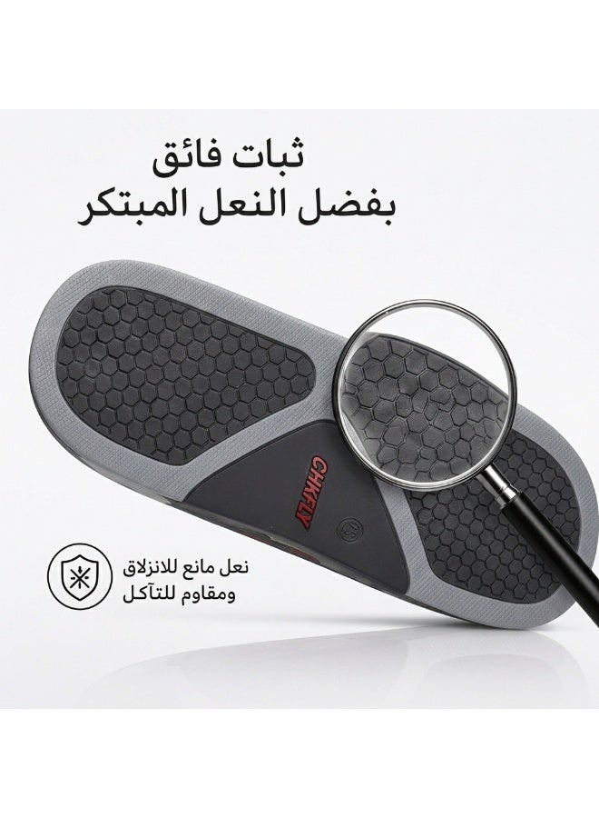 حذاء شباب جلدي انزلاق نعل سميك 2.5 سم مضاد للانزلاق مناسبة للمنزل والاستخدام اليومي علامة CHXFLY - Image 4