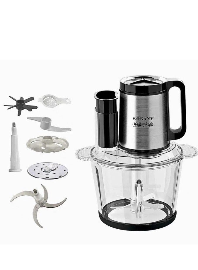 سوكاني محضرة الطعام متعددة الوظائف من Sokany بقوة 800 واط – سعة 5.5 لتر مع شاشة لمس ذكية وتحكم بثلاث سرعات لتحضير اللحوم والعجين والخضروات - Image 2