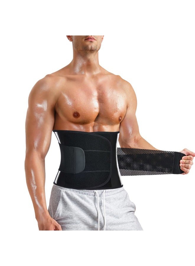 MOLUTAN Men Waist Trainer Trimmer for Tummy Control Compression Shapewear Body Shaper Sweat Belt XX-Large Black - Image 1