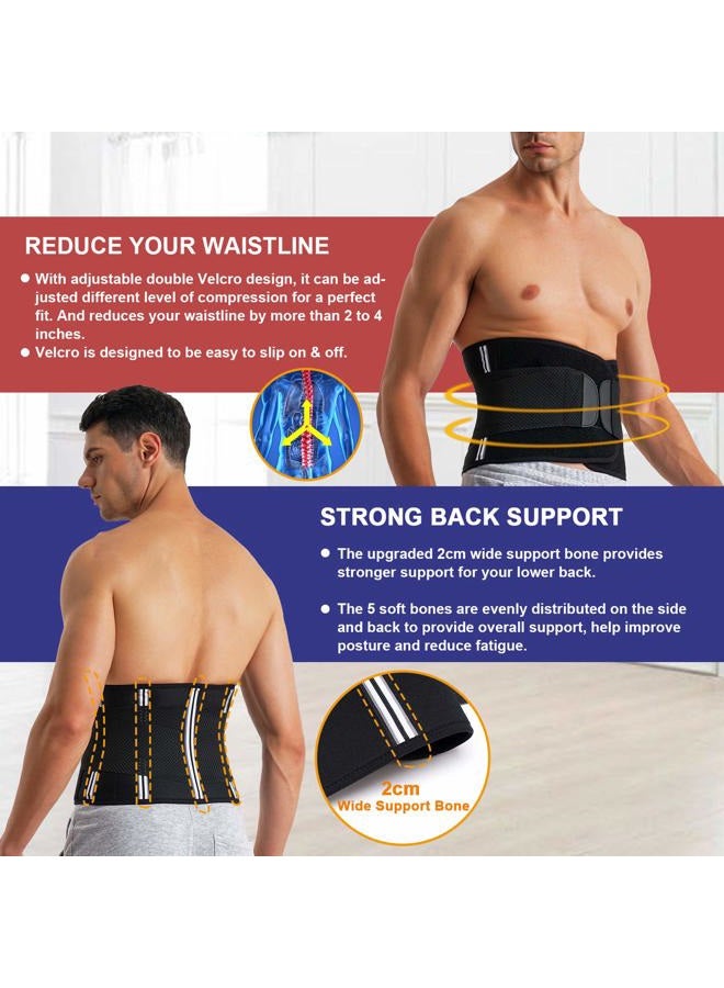 MOLUTAN Men Waist Trainer Trimmer for Tummy Control Compression Shapewear Body Shaper Sweat Belt XX-Large Black - Image 5
