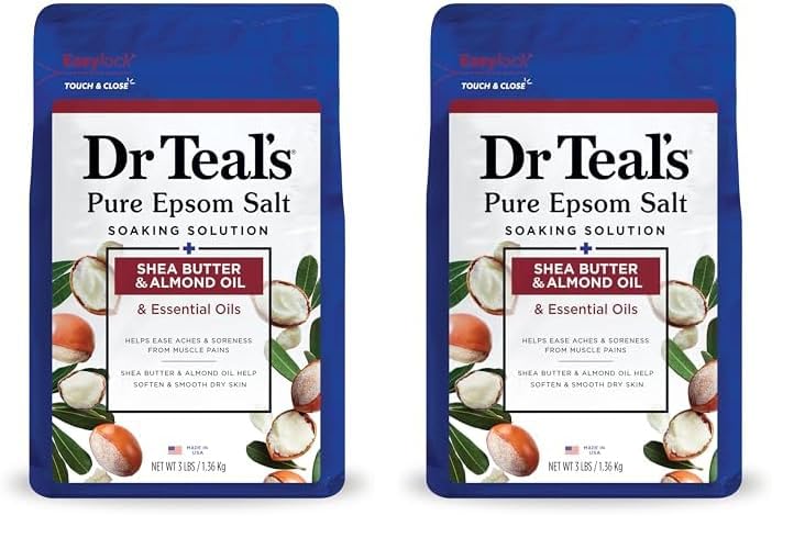 Dr Teal's Dr Teals Salt Soak with Pure Epsom Salt Shea Butter  Almond 3 lbs Pack of 2 
