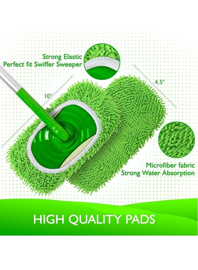 Nakhl 3 Pack Reusable Microfiber Mop Pads Compatible with Wet and Dry Flat mop Cover - Image 3