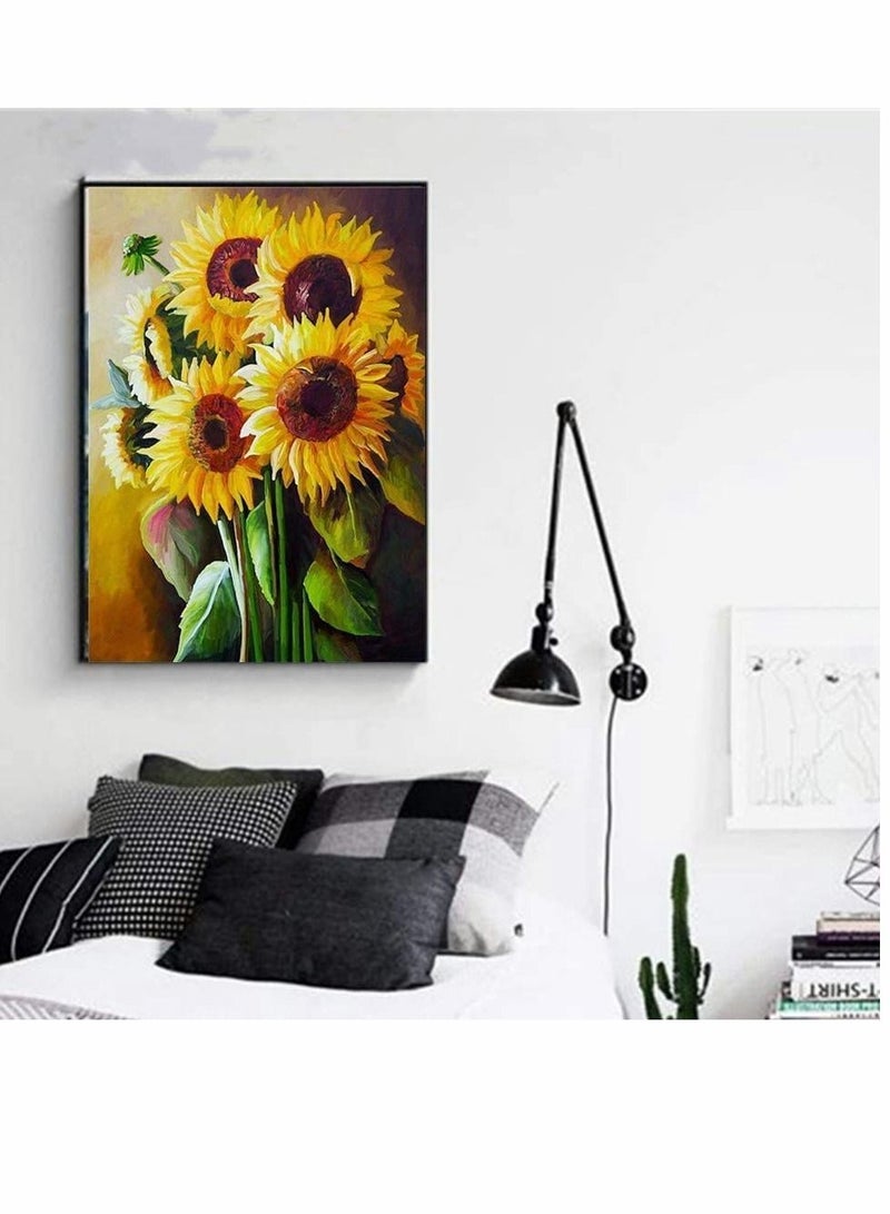 Y&D DIY 5D Diamond Painting Kits for Adults Kids Full Drill Round Crystal Rhinestone Gem Dimond Art Begginner Perfect Home Wall Decor Sunflowers - Image 3
