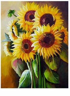 Y&D DIY 5D Diamond Painting Kits for Adults Kids Full Drill Round Crystal Rhinestone Gem Dimond Art Begginner Perfect Home Wall Decor Sunflowers  - Image 1