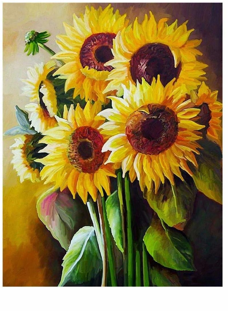 Y&D DIY 5D Diamond Painting Kits for Adults Kids Full Drill Round Crystal Rhinestone Gem Dimond Art Begginner Perfect Home Wall Decor Sunflowers - Image 1
