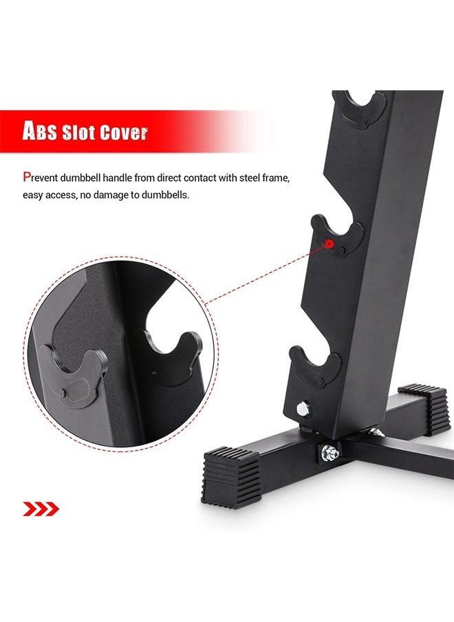 Fitness World 5-level dumbbell weight holder rack, black color  - Image 2