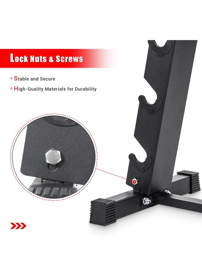 Fitness World 5-level dumbbell weight holder rack, black color  - Image 4