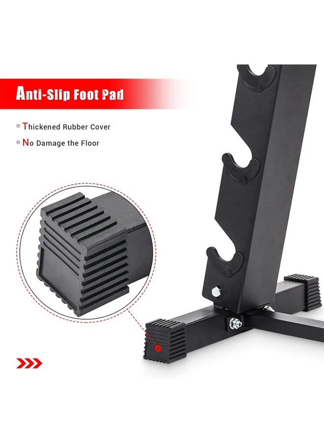 Fitness World 5-level dumbbell weight holder rack, black color  - Image 3