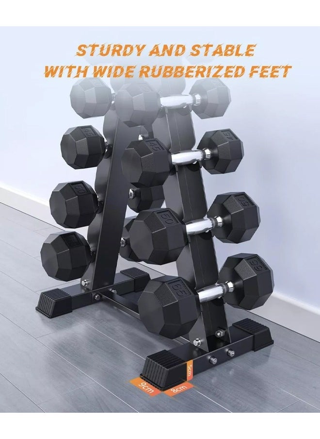 Fitness World 5-level dumbbell weight holder rack, black color  - Image 5