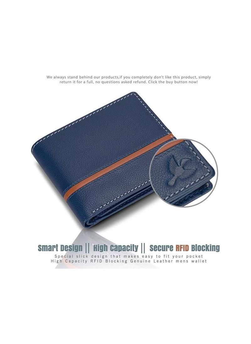 HORNBULL HORNBULL Denial Navy Leather Wallet for Men | Leather Mens Wallet with RFID Blocking | Wallets Men Genuine Leather  - Image 3