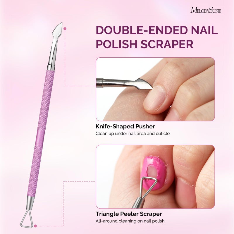 Melodysusie Acrylic Nail Clippers 4 in 1 Set, Adjustable Stainless Steel Nail Clippers for Acrylic Nails Tips, Professional Cuticle Nipper Cutter Cuticle Pusher Remover, Pink - Image 5