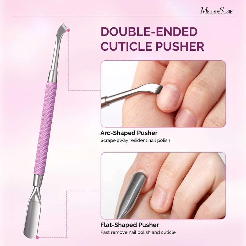 Melodysusie Acrylic Nail Clippers 4 in 1 Set, Adjustable Stainless Steel Nail Clippers for Acrylic Nails Tips, Professional Cuticle Nipper Cutter Cuticle Pusher Remover, Pink - Image 4