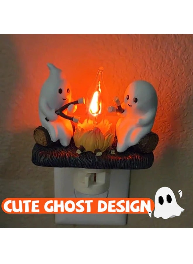 NIBEMINENT Ghost Campfire Flickering Nightlight Halloween Decoration - Image 1