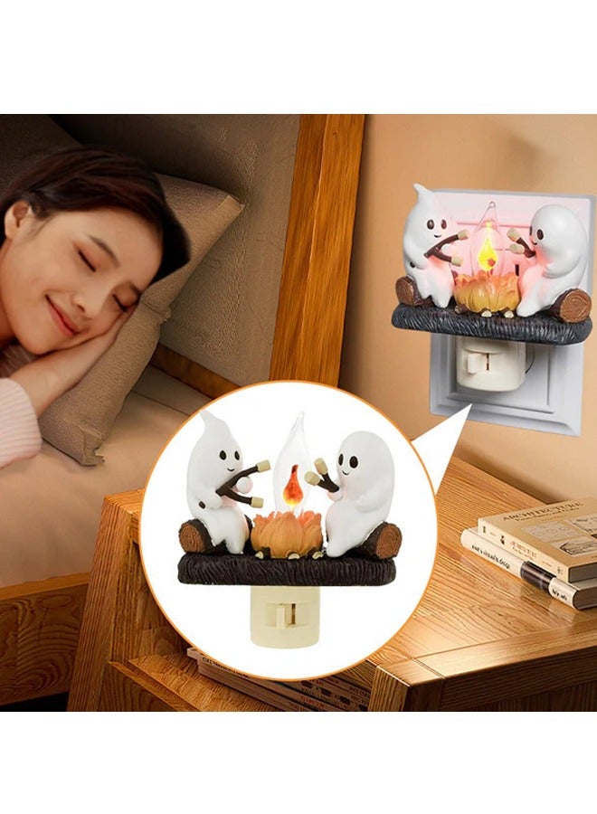 NIBEMINENT Ghost Campfire Flickering Nightlight Halloween Decoration - Image 4