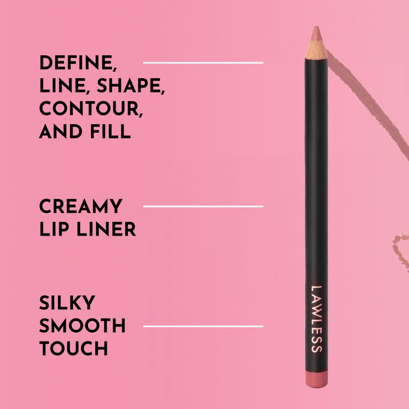 Lawless Forget the Filler Definer Liner - Pink Sand - Premium Lip Liner with Natural Ingredients to Provide a Smooth Look with a Satin Finish, Clean Makeup with Tug-Free Application - 0.04 oz - Image 3