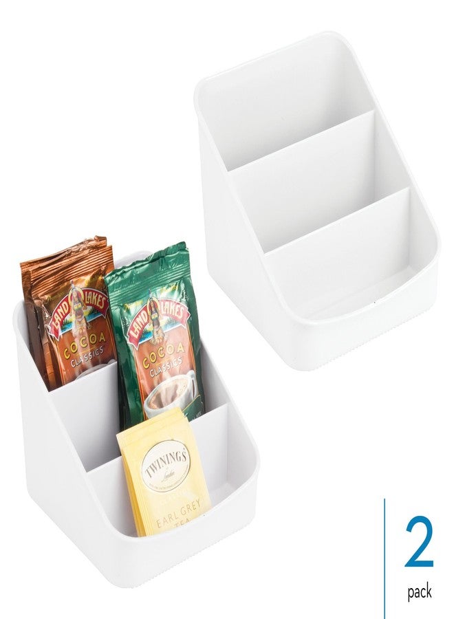إنترديزاين منظم أكياس مقسم بثلاثة أقسام من iDesign لتخزين أدوات المطبخ والمؤن - طقم من قطعتين - أبيض - Image 2