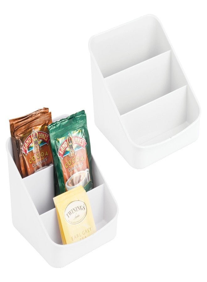 إنترديزاين منظم أكياس مقسم بثلاثة أقسام من iDesign لتخزين أدوات المطبخ والمؤن - طقم من قطعتين - أبيض - Image 1