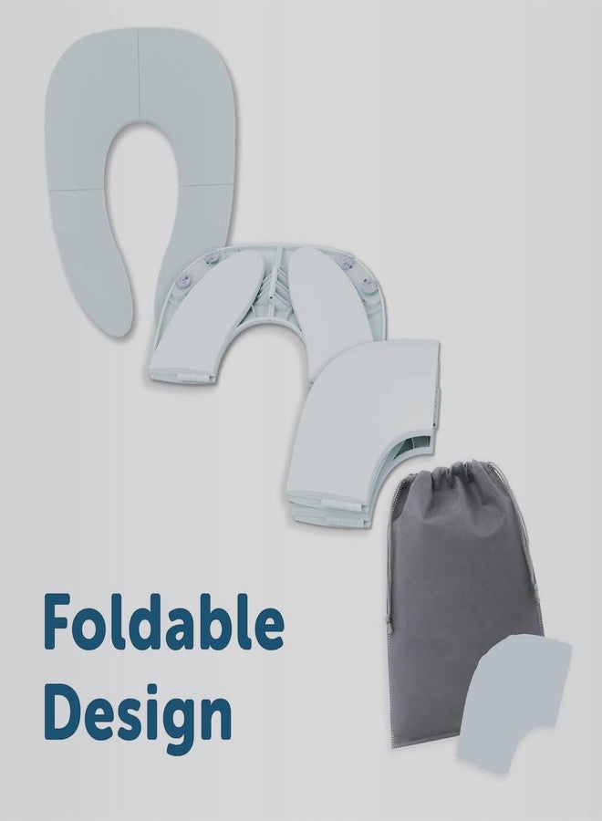 INOVERA (LABEL) INOVERA Portable Folding Baby Toilet Seat - Kids Potty Training Seats for 0.5 to 5 years Child Toddler - Fits All Western Toilets - Non-Slip Suction Cups - Includes Travel Bag (Grey, 34L x 29B cm) - Image 5