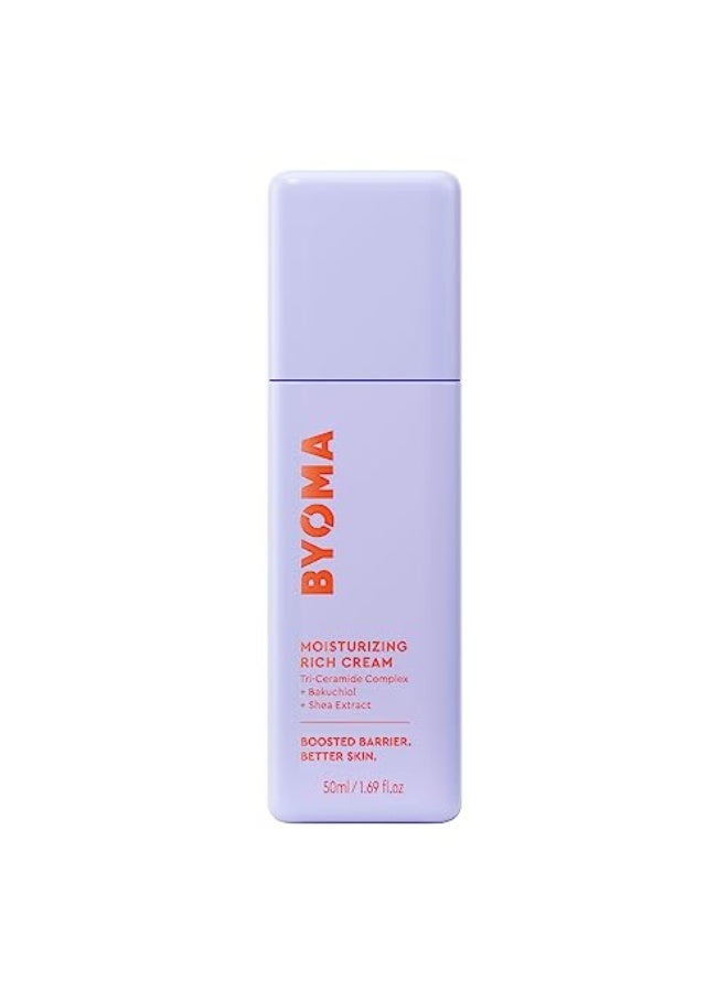 BYOMA Moisturizing Rich Cream Barrier Repair Cream Face Lotion with Bakuchiol Shea Extract Ceramide Face Moisturizer for Dry Skin Anti Wrinkle Alcohol Free Face Moisturizer 169 floz