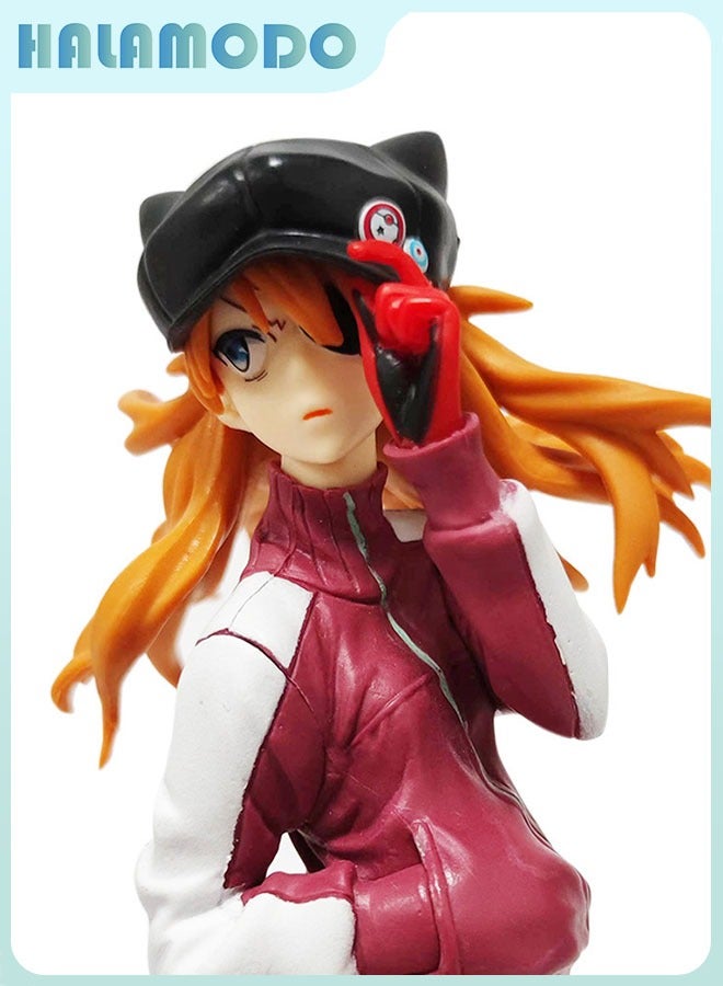 HALAMODO Evangelion Sportswear and Cat-Ear Hat Asuka Beautiful Girl Premium Figure Model 22 cm - Image 4