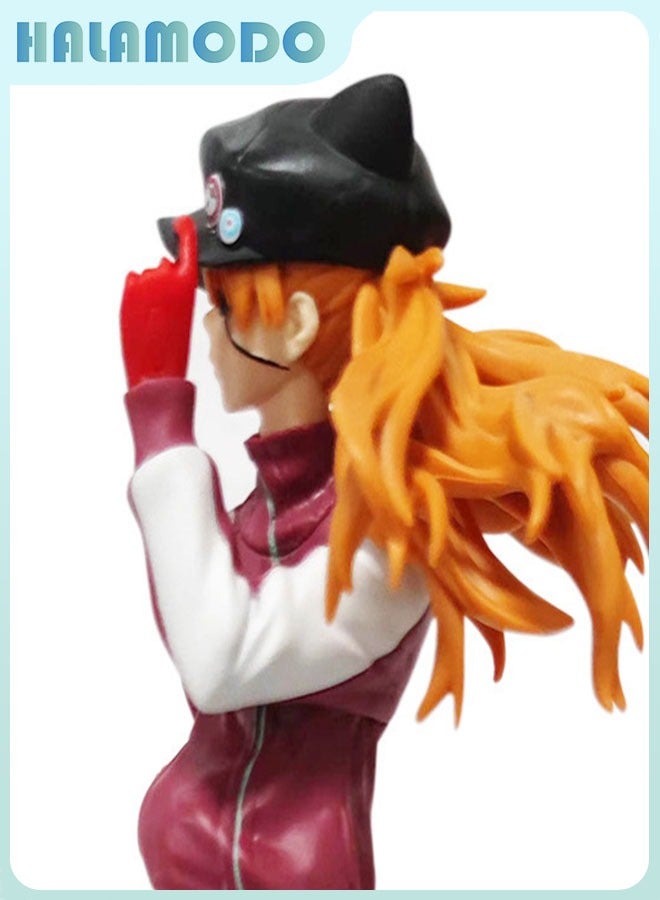 HALAMODO Evangelion Sportswear and Cat-Ear Hat Asuka Beautiful Girl Premium Figure Model 22 cm - Image 1