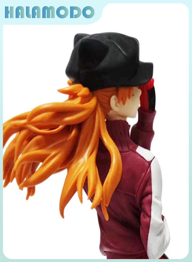HALAMODO Evangelion Sportswear and Cat-Ear Hat Asuka Beautiful Girl Premium Figure Model 22 cm - Image 2