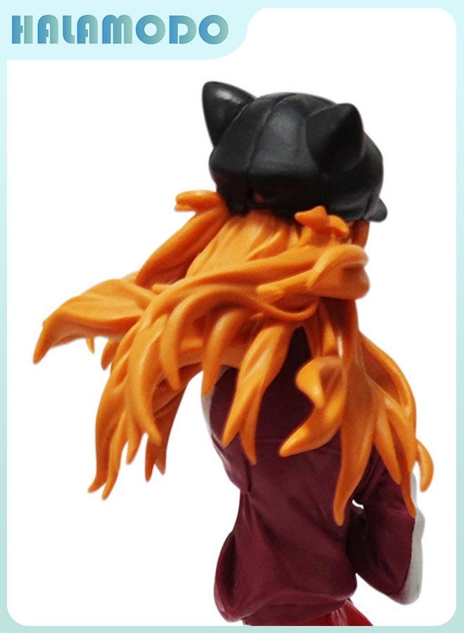 HALAMODO Evangelion Sportswear and Cat-Ear Hat Asuka Beautiful Girl Premium Figure Model 22 cm - Image 3