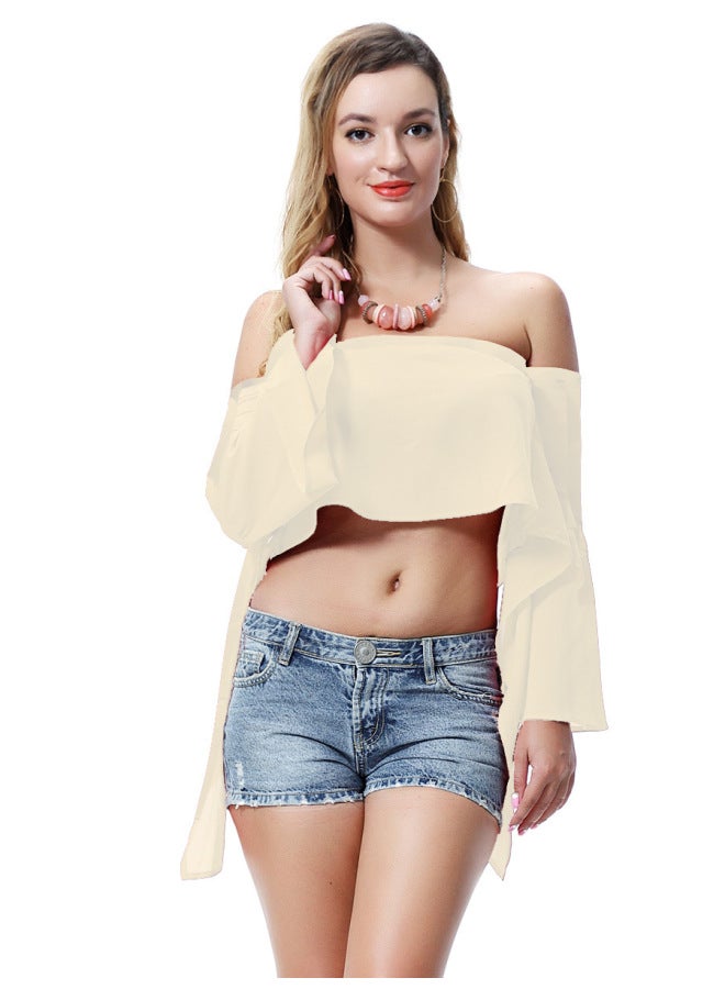 24 Color  European And American Women's Shoulder Collar Rubber Ribbon Women's T-shirt Ml550
