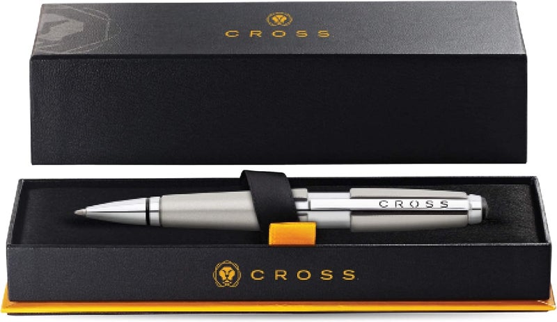Cross Edge Roller Ball Pen in Titanium Blast - Innovative Slide-Open Design - Image 5