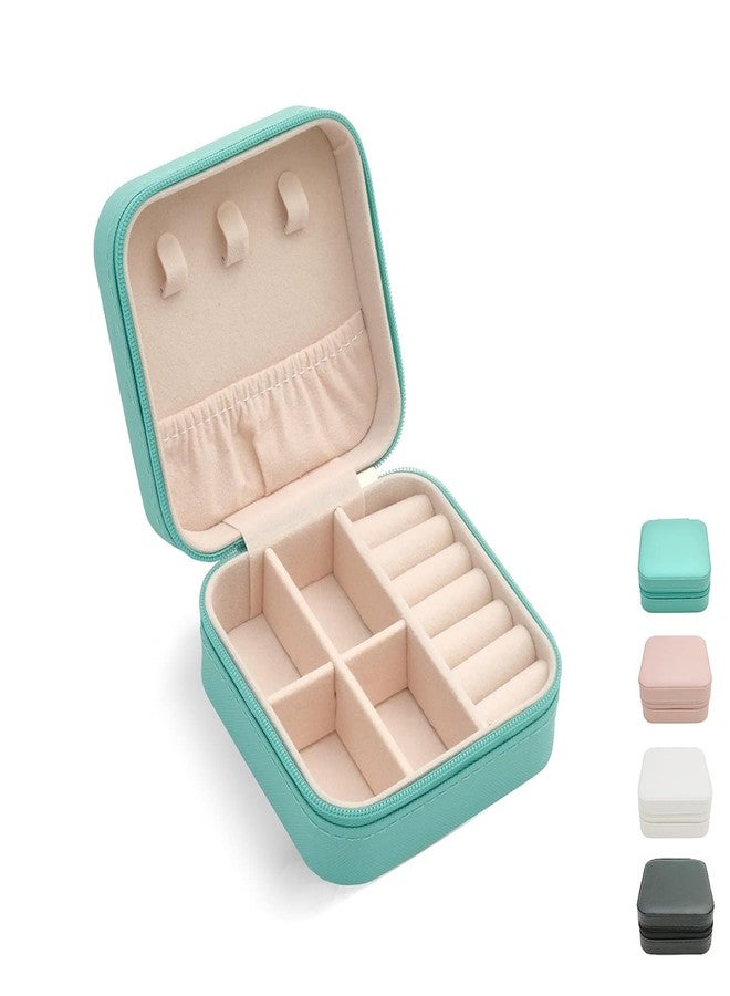 Fixily Travel Jewelry Box, Compact Organizer with Multiple Compartments, Turquoise, Pink, White, Gray Colors Available, Portable Storage Case - Image 1