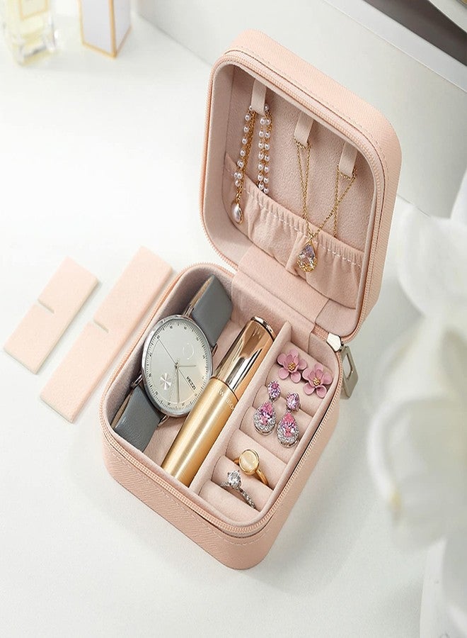 Fixily Travel Jewelry Box, Compact Organizer with Multiple Compartments, Turquoise, Pink, White, Gray Colors Available, Portable Storage Case - Image 4