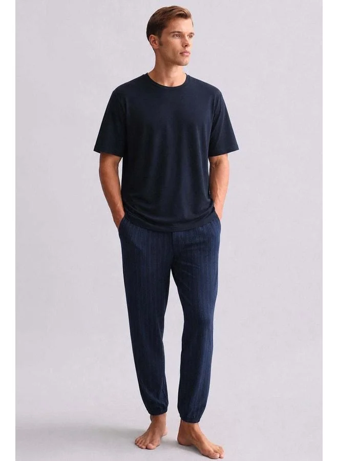 Aytuğ Men's cotton Jogger Pants in Navy