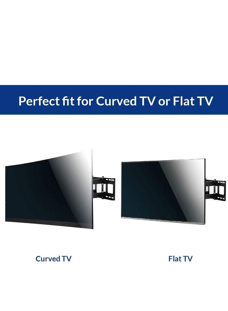 ELTRAZONE Full Motion Curved Flat TV Wall Mount Bracket - Fits 32-65 Inch TVs up to 132 lbs - VESA 600x400mm - Articulating Dual Arms with Swivel - Image 4