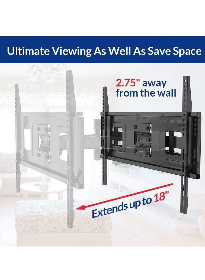 ELTRAZONE Full Motion Curved Flat TV Wall Mount Bracket - Fits 32-65 Inch TVs up to 132 lbs - VESA 600x400mm - Articulating Dual Arms with Swivel - Image 5