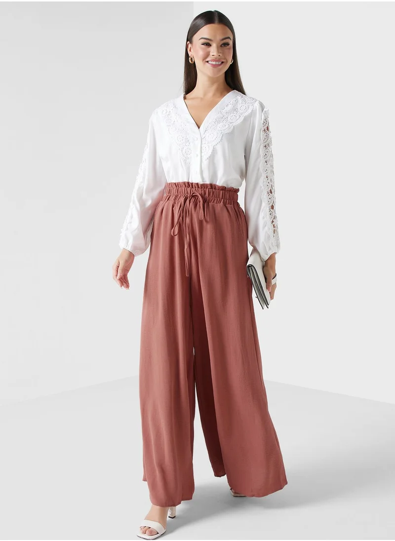 ELLA Wide Leg Elasticated Band Pants