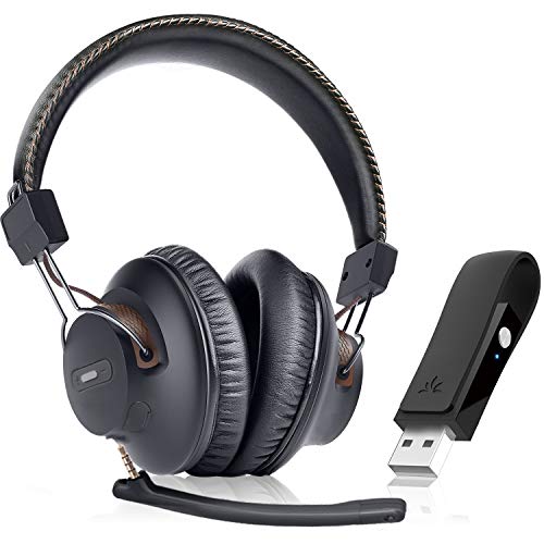 Avantree DG59M - Clear Voice & Rich Background Sound, Low Latency Bluetooth Headphones with USB Adapter for PS5 & PS4, Wireless Headset with Mic for PC Work & Gaming, 40hrs Playtime - Image 1