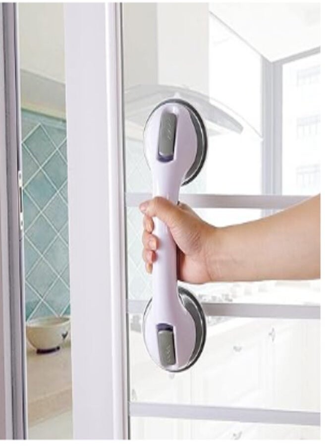 HANDLE - 12 inch Grab Bars, Bathroom Shower Handle with Strong Hold Suction Cup Grip Grab, Bath Handle Grab Bars for Bathroom Safety Grab Bar-ONLY for Tiles Glass & Hard Plastic - Image 1