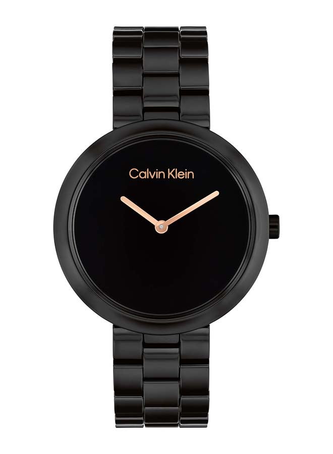 CALVIN KLEIN ROUND ANALOG WOMEN'S BLACK CASE WATCH - 25100075 - Image 3