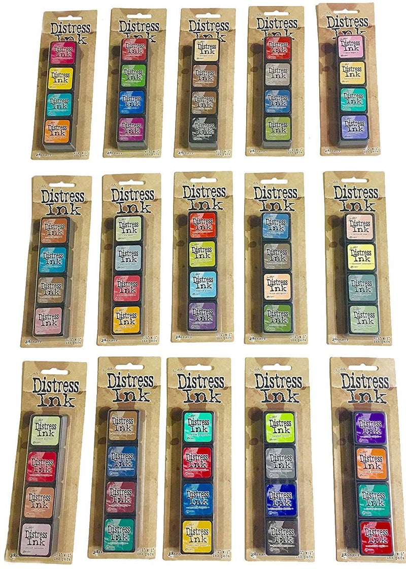 Ranger Tim Holtz Distress Mini Ink Pad Kits - #1-15, Super Bundle of all 60 Colors - Image 1