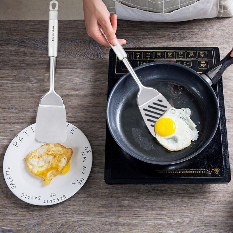 Maphyton Cooking Utensil Set, 11 PCS Stainless Steel Kitchen Utensil Set, Nonstick Kitchen Gadgets Cookware Set with Spatula - Image 4