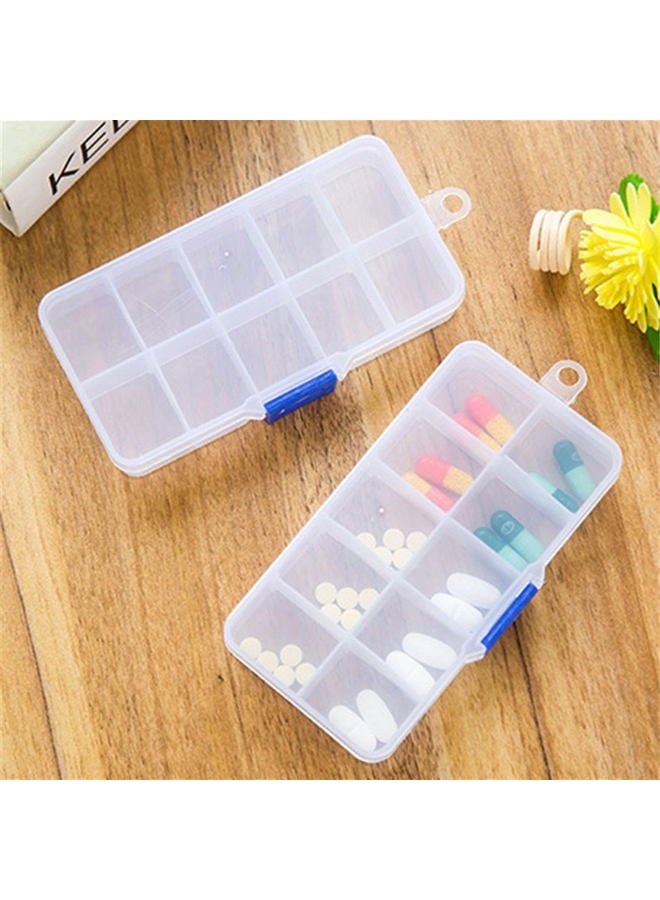 Framad 4 PCS 10 Grids Plastic Organizer Box with Dividers, Small Clear Tackle Container, Candy Large Bead Compartment - Image 3